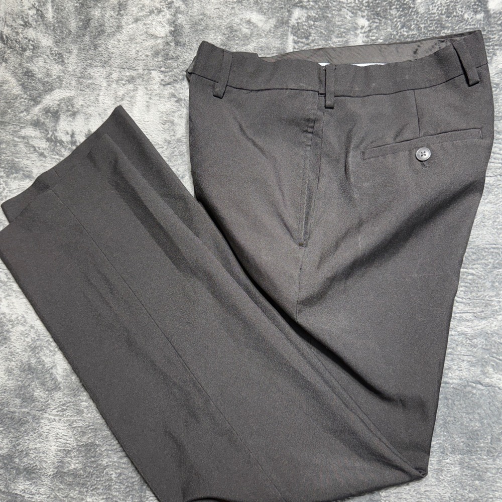 Haggar Eclo Stria Dress Pants Mens 30x32 Black HD00218 001